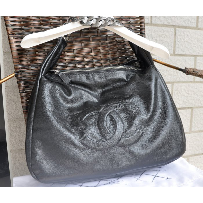 2015 Chanel Calfskin Hobo Bag A67855 Black