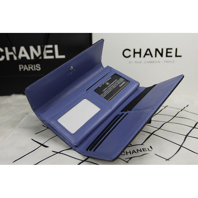 2015 Chanel Camellia Tri-Fold Wallet Original Leater A50084 Black