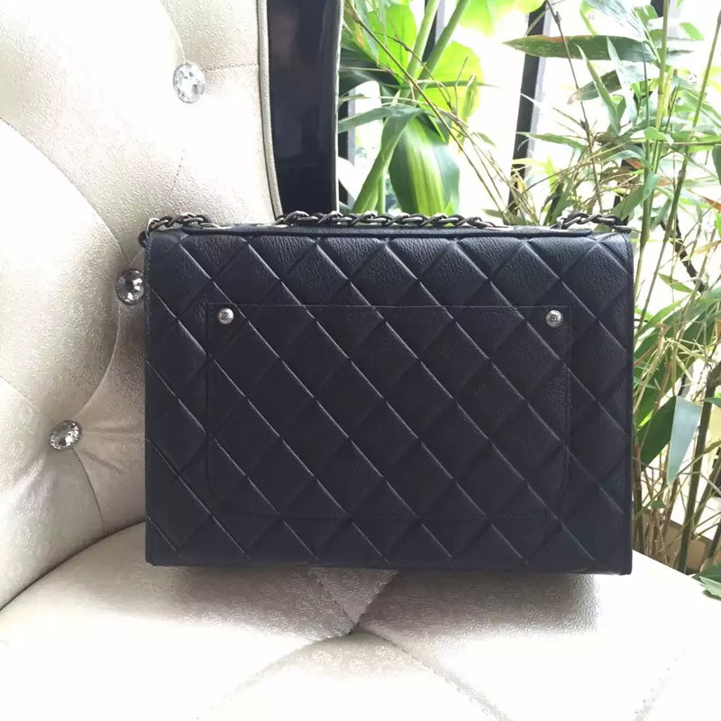 2015 Chanel Clasp Flap Bag in Original Calfskin leather Black A90905