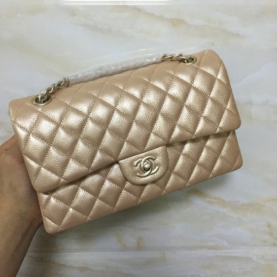 2015 Chanel Classic Flap Bag 1112 Original Nubuck Leather in Gold