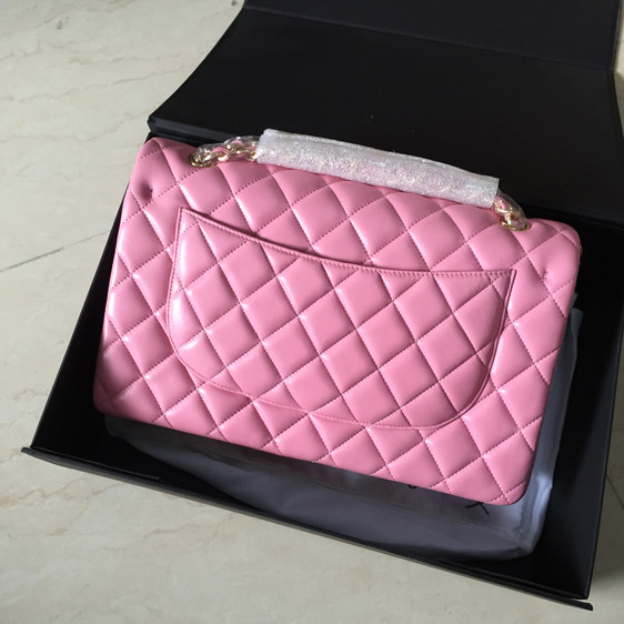 2015 Chanel Classic Flap Bag 1113 Original leather in Pink with Gold