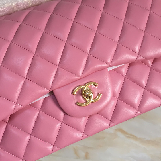 2015 Chanel Classic Flap Bag 1113 Original leather in Pink with Gold