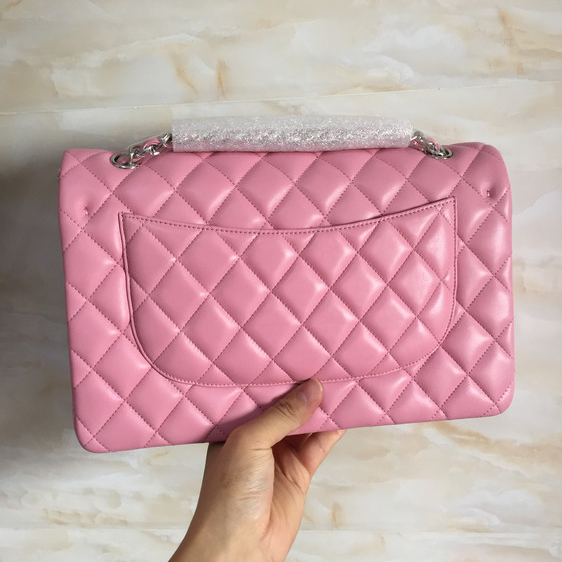 2015 Chanel Classic Flap Bag 1113 Original leather in Pink with Silver