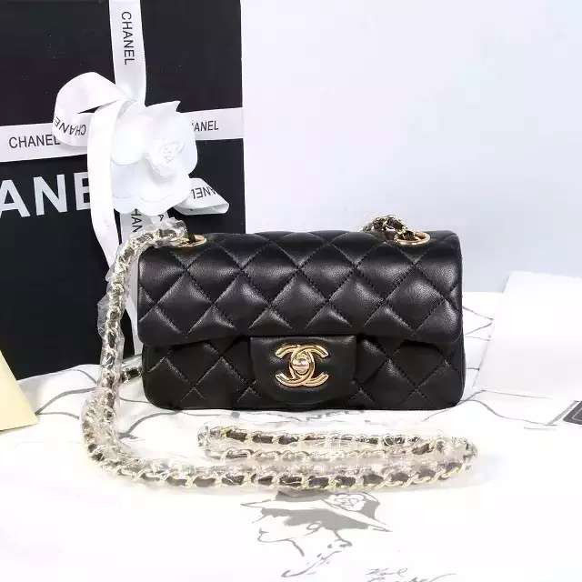 2015 Chanel Classic Flap Bag Original Sheepskin Leather A6035 Black