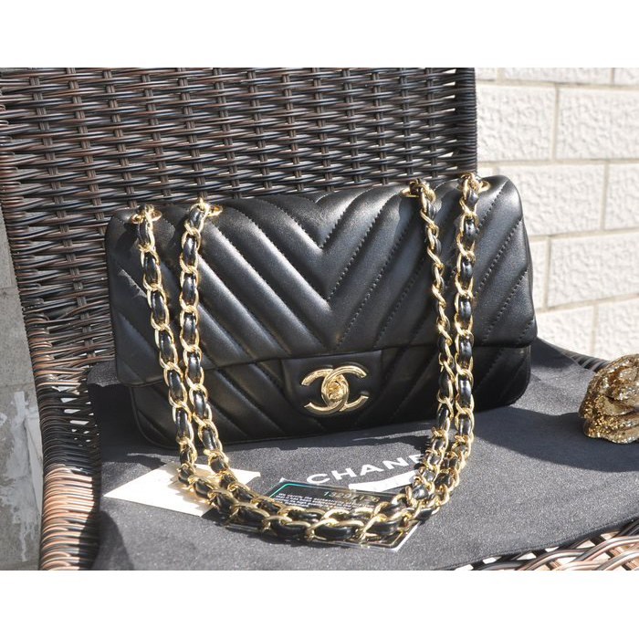 2015 Chanel Classic Flap Bag Sheepskin Leather A92516 Black