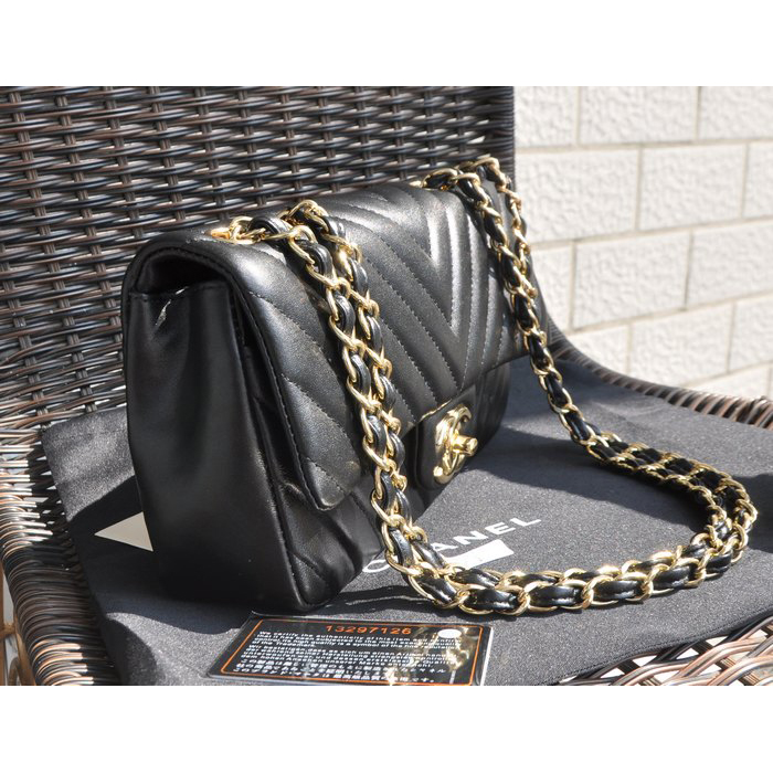 2015 Chanel Classic Flap Bag Sheepskin Leather A92516 Black