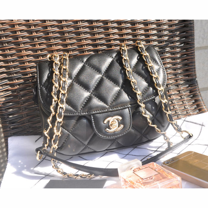 2015 Chanel Classic Flap Bag Sheepskin Leather A94759 Black