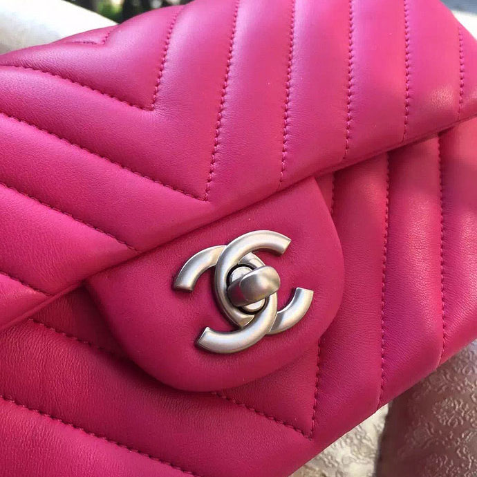 2015 Chanel Classic Flap Bags Original leather A1116 in Rose with Silver