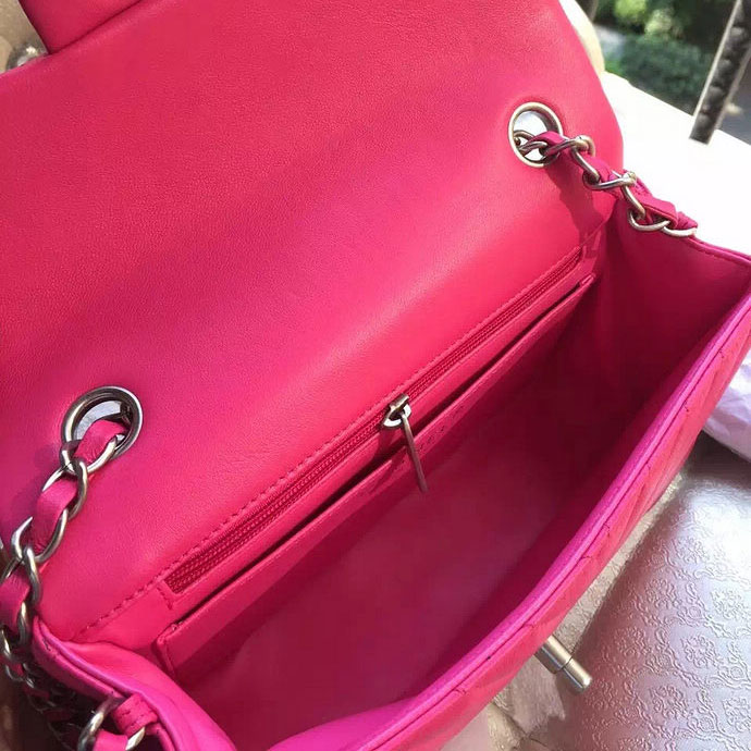 2015 Chanel Classic Flap Bags Original leather A1116 in Rose with Silver