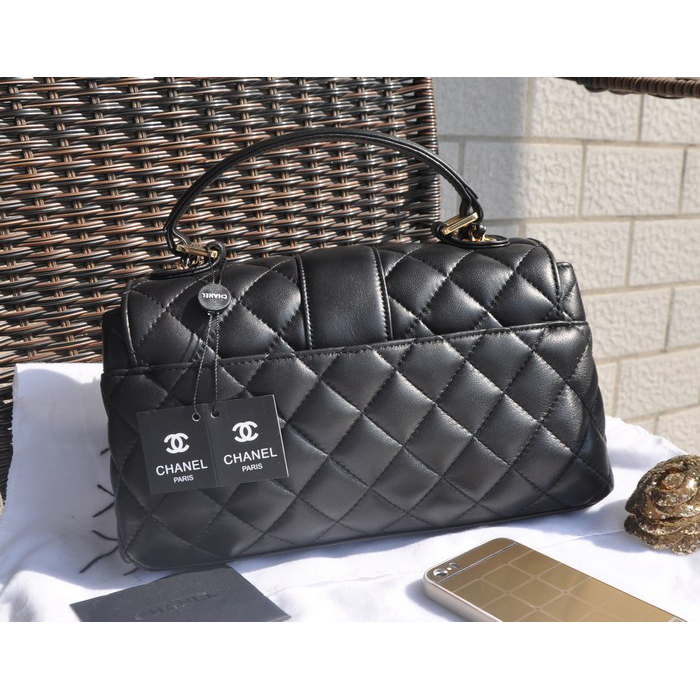 2015 Chanel Classic Top Flap Bag Sheepskin Leather A62568 Black