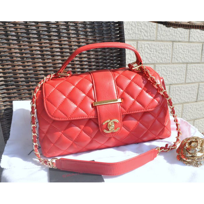 2015 Chanel Classic Top Flap Bag Sheepskin Leather A62568 Red