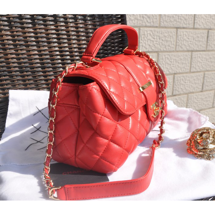 2015 Chanel Classic Top Flap Bag Sheepskin Leather A62568 Red