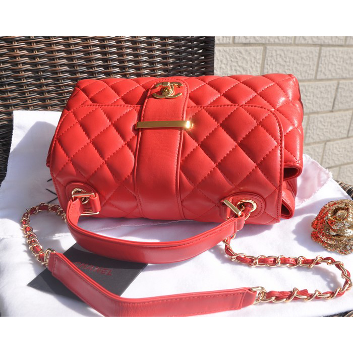 2015 Chanel Classic Top Flap Bag Sheepskin Leather A62568 Red