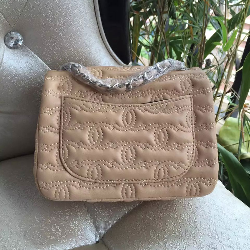 2015 Chanel Classic mini Flap Bag Original Sheepskin Leather A94748 Apricot