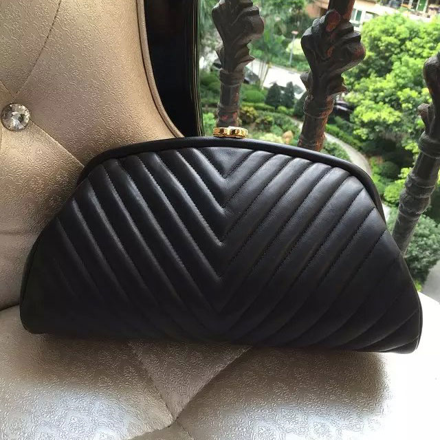 2015 Chanel Clutch Bag Original Sheepskin Leather A34342 Black