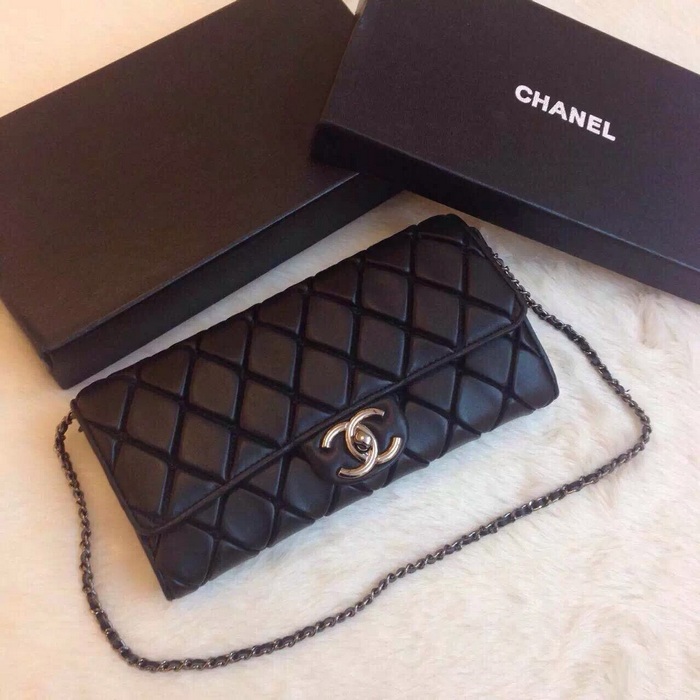 2015 Chanel Clutch Original Lambskin Leather A21909 Black