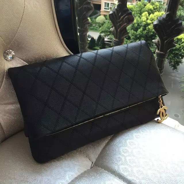 2015 Chanel Clutch Original Leather A56508 Black