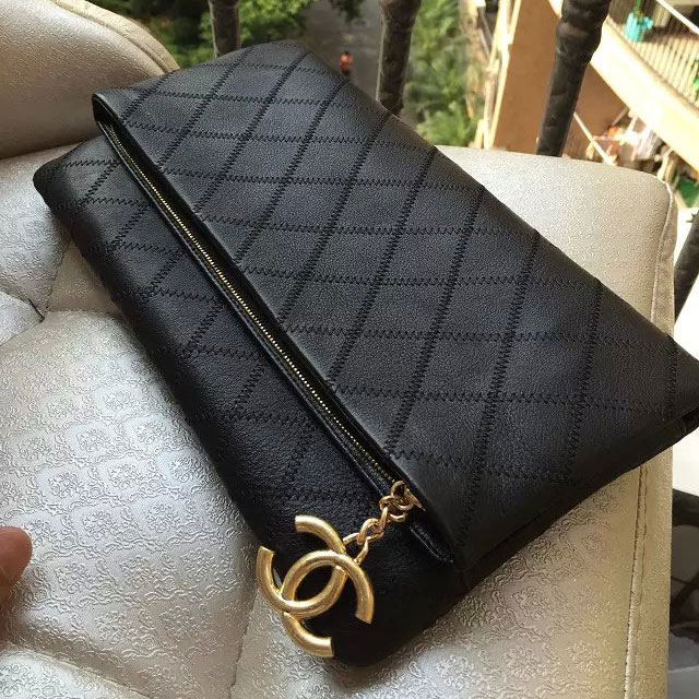 2015 Chanel Clutch Original Leather A56508 Black