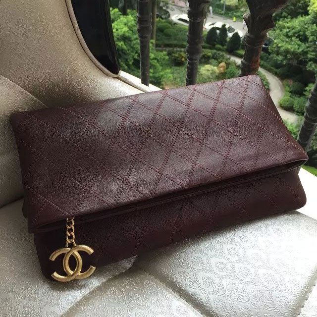 2015 Chanel Clutch Original Leather A56508 Claret