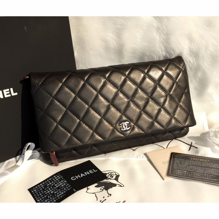 2015 Chanel Clutch Original Sheepskin Leather A67011 Black