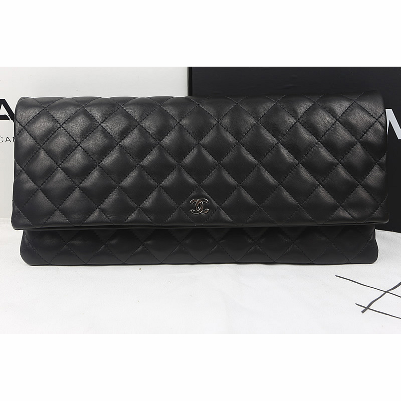 2015 Chanel Clutch Original Sheepskin Leather A82087 Black