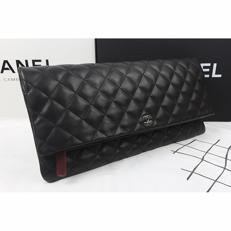 2015 Chanel Clutch Original Sheepskin Leather A82087 Black