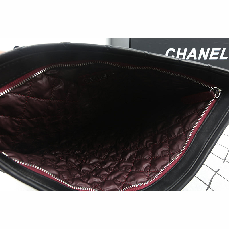 2015 Chanel Clutch Original Sheepskin Leather A82087 Black