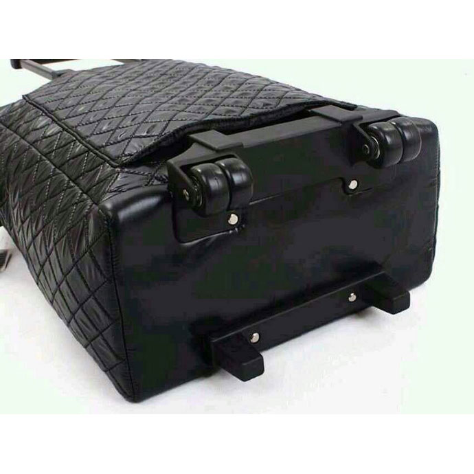 2015 Chanel CoCo Cocoon Quilted Nylon Trolley Case A47204 Black