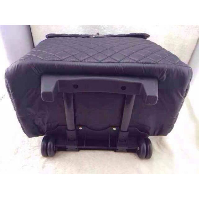 2015 Chanel CoCo Cocoon Quilted Nylon Trolley Case A47206 Black