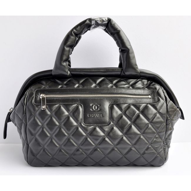 2015 Chanel Coco Cocoon Satchel Bag Sheepskin A47205 Black