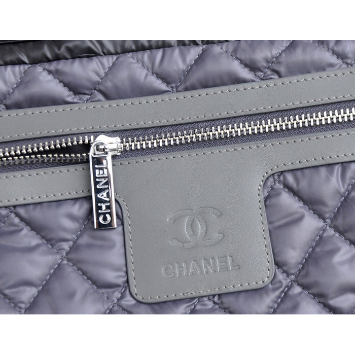 2015 Chanel Coco Cocoon Tote Bag Eiderdown A92259 Gray&Black