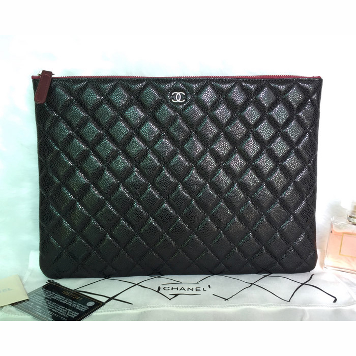 2015 Chanel Computer Bag Original Caviar Leather A82088 Black with Silver