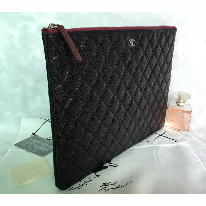 2015 Chanel Computer Bag Original Caviar Leather A82088 Black with Silver