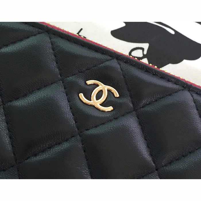 2015 Chanel Computer Bag Original Sheepskin Leather A82088 Black with Gold