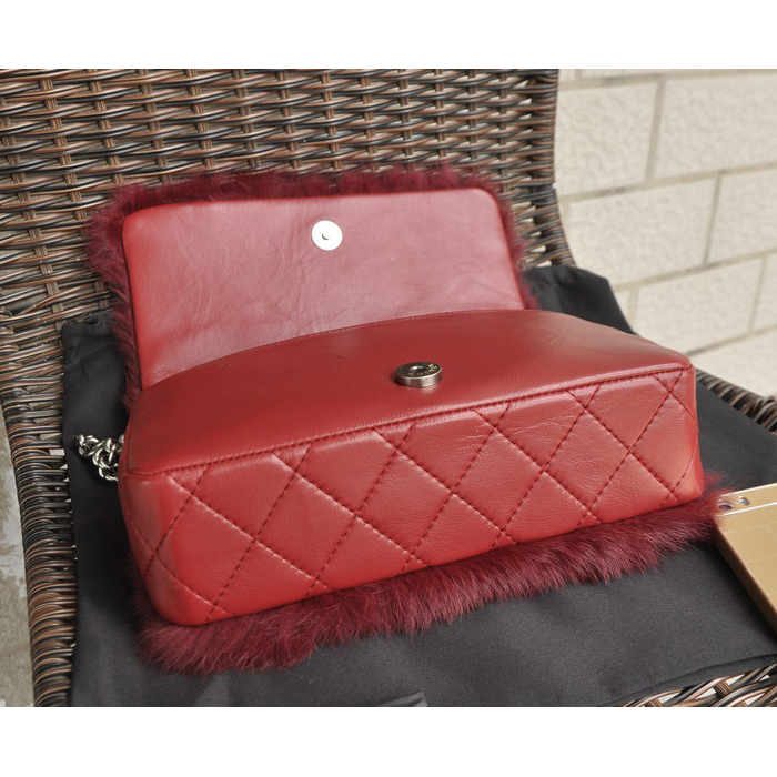 2015 Chanel Cony Hair Flap Bag A92522 Burgundy