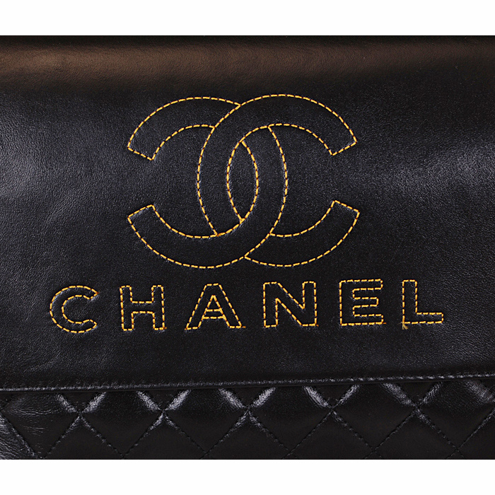 2015 Chanel Cruise shoulder Bag Sheepskin Leather A68058 Black