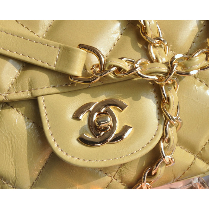 2015 Chanel Flap Bag Iridescent Leather A94759 Apricot