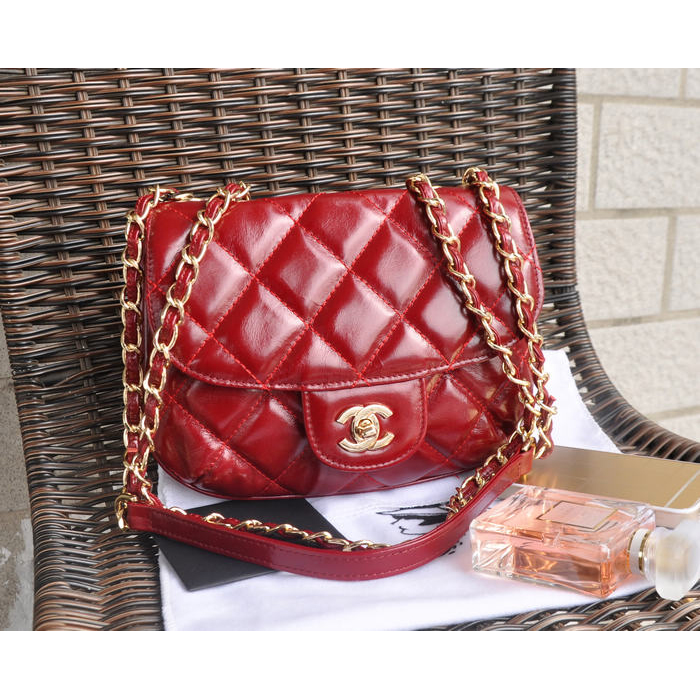 2015 Chanel Flap Bag Iridescent Leather A94759 Burgundy