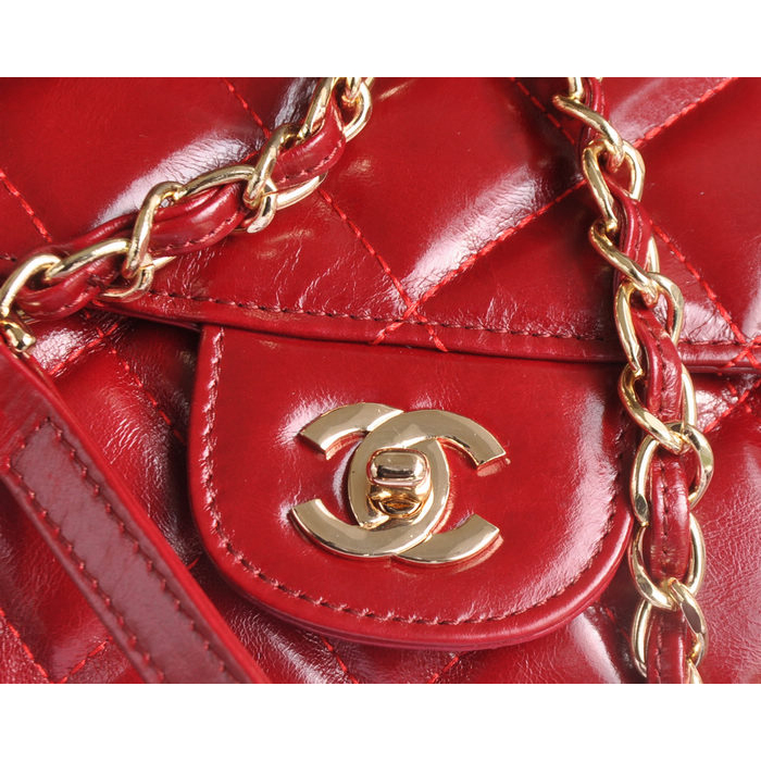 2015 Chanel Flap Bag Iridescent Leather A94759 Burgundy