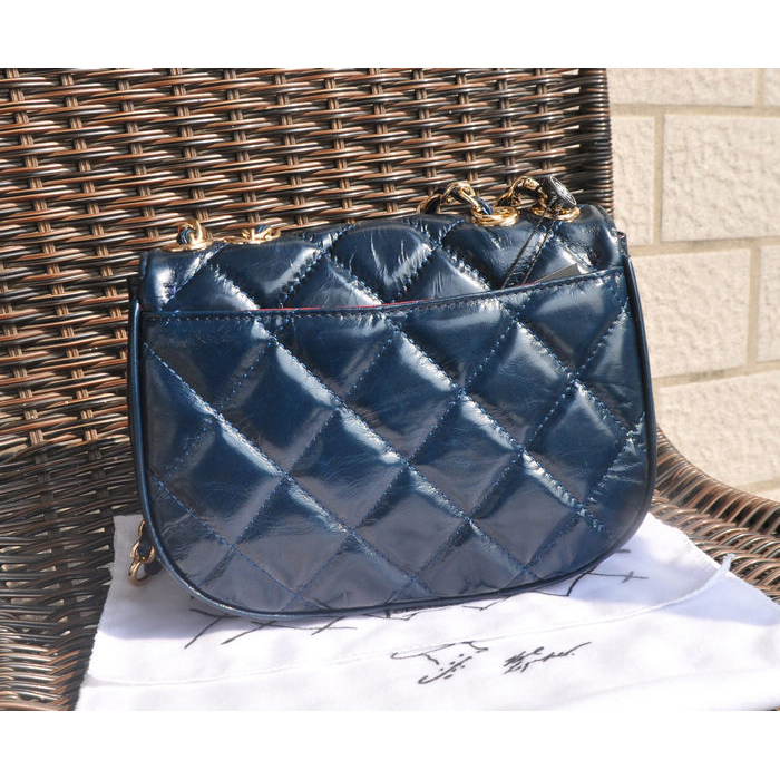 2015 Chanel Flap Bag Iridescent Leather A94759 Royalblue