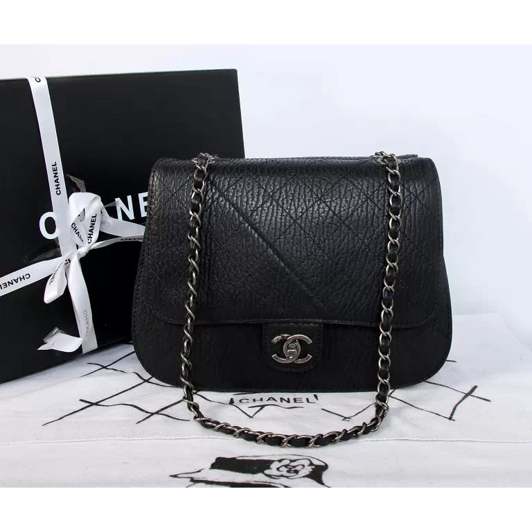 2015 Chanel Flap Shoulder Bag Original Calfskin Leather A00183 Black