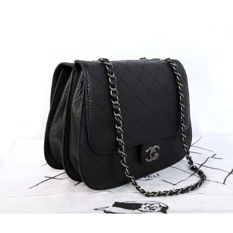 2015 Chanel Flap Shoulder Bag Original Calfskin Leather A00183 Black