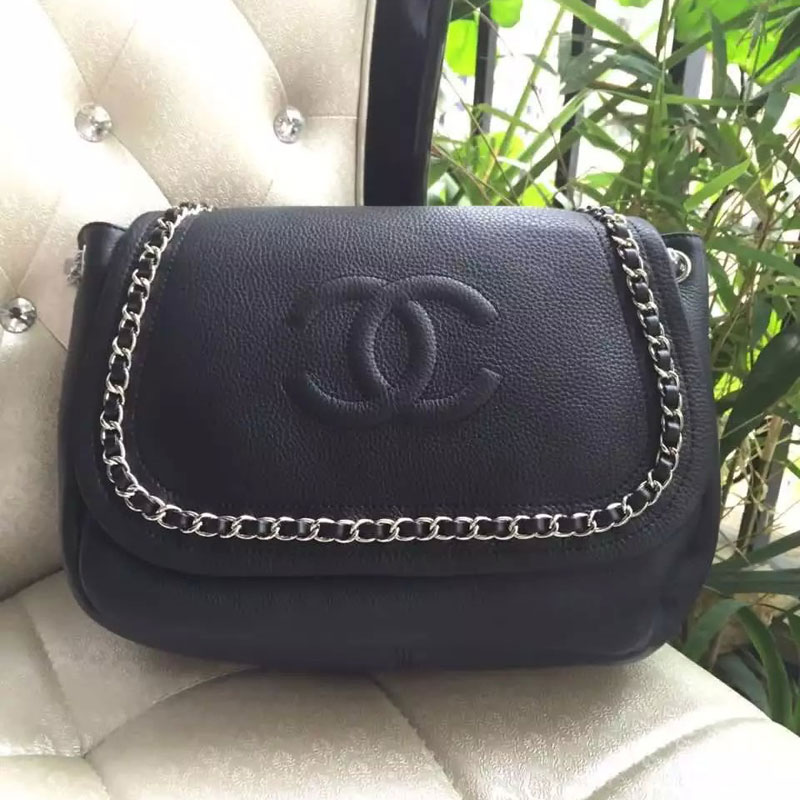 2015 Chanel Flap Shoulder Bag Original Leather A32669 Black