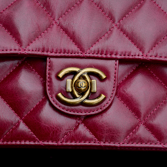 2015 Chanel Flap Shoulder Bag Original Oil wax leather A67031 Claret