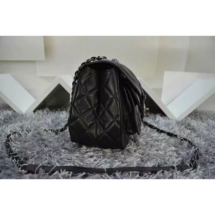 2015 Chanel Flap Shoulder Bag Sheepskin Leather A94208 Black