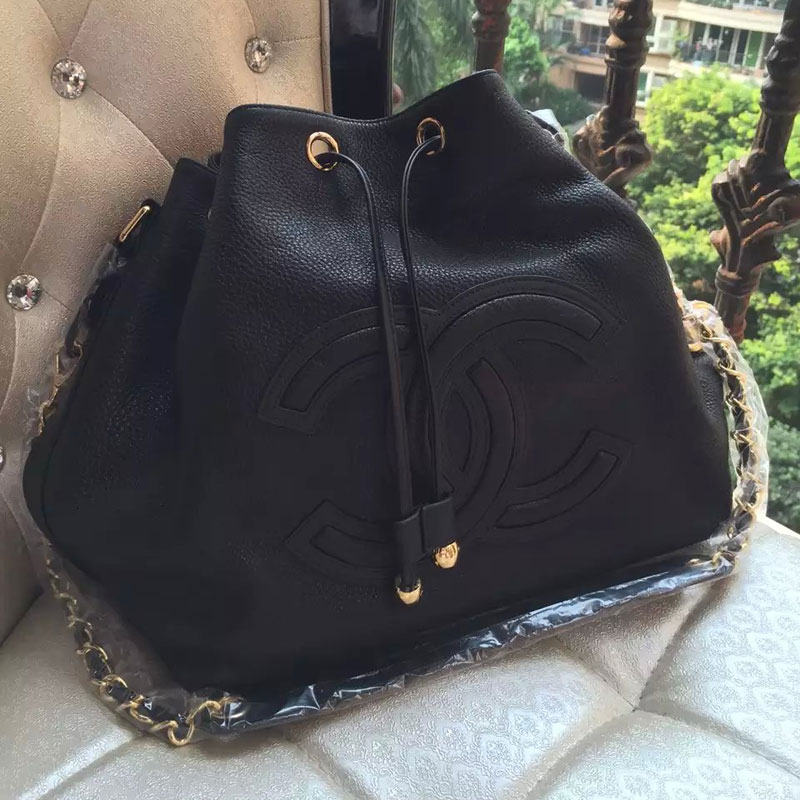 2015 Chanel Hobo Shoulder Bag in Original Leather A46623 Black