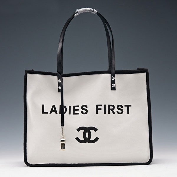 2015 Chanel Ladies First Tote Shopping Bag A93681 White