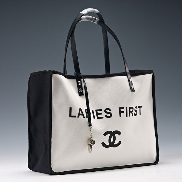 2015 Chanel Ladies First Tote Shopping Bag A93681 White