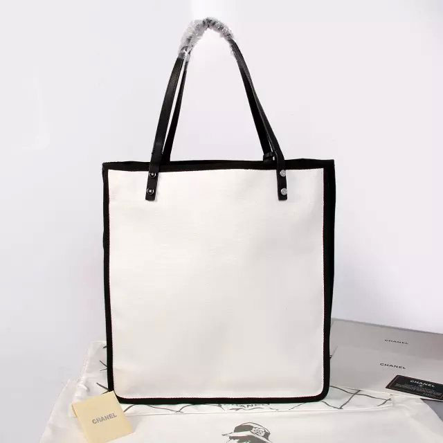 2015 Chanel Ladies First Tote Shopping Bag A93682 White