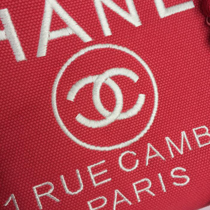 2015 Chanel Large Canvas Tote Shopper Bag A68046 Rose&Burgundy